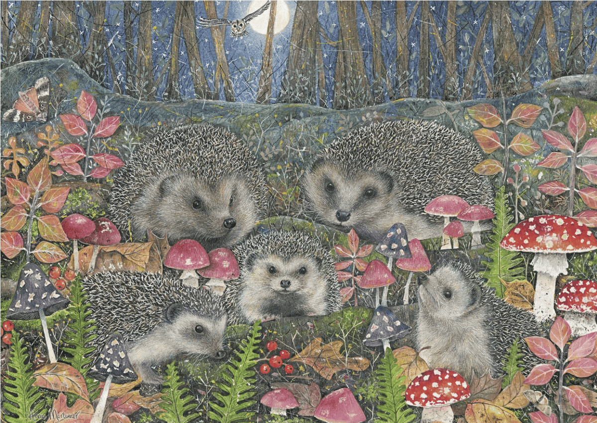 Woodland Hedgehogs 1000 Piece Jigsaw Puzzle
