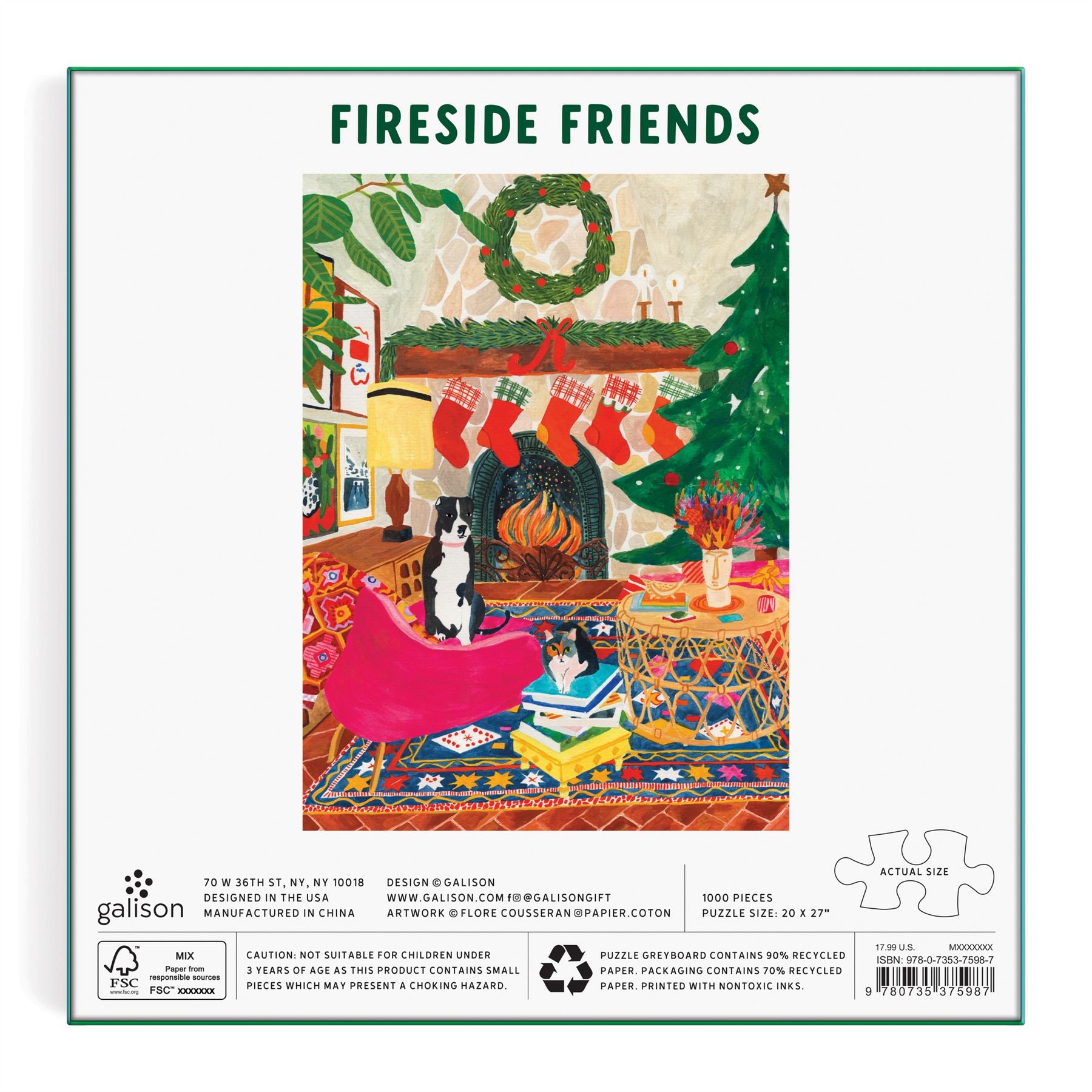 Fireside Friends 1000 Piece Jigsaw Puzzle box back