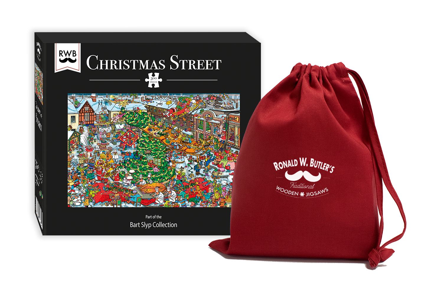 Bart Slyp Christmas Street 300 Piece Wooden Jigsaw Puzzle box