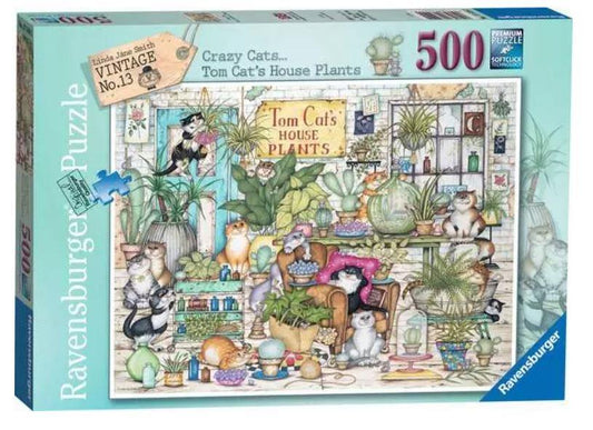 Crazy Cats - Tom Cat's House Plants 500 piece Jigsaw Puzzle