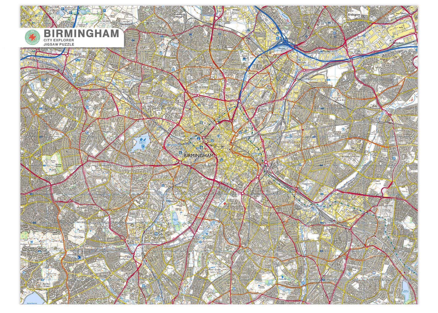 Birmingham City Map Jigsaw Puzzle - 1000 piece jigsaw puzzle