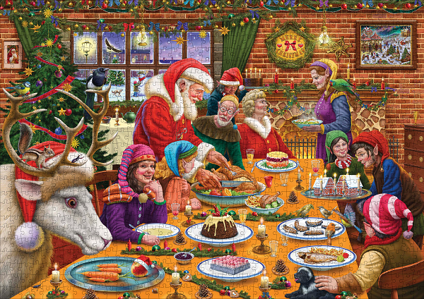 Christmas Dinner at Santa's Workshop - 1000 Piece Jigsaw Puzzles