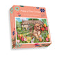 Puppy at Tulip Cottage - Debbie Cook 1000 Piece Jigsaw Puzzle