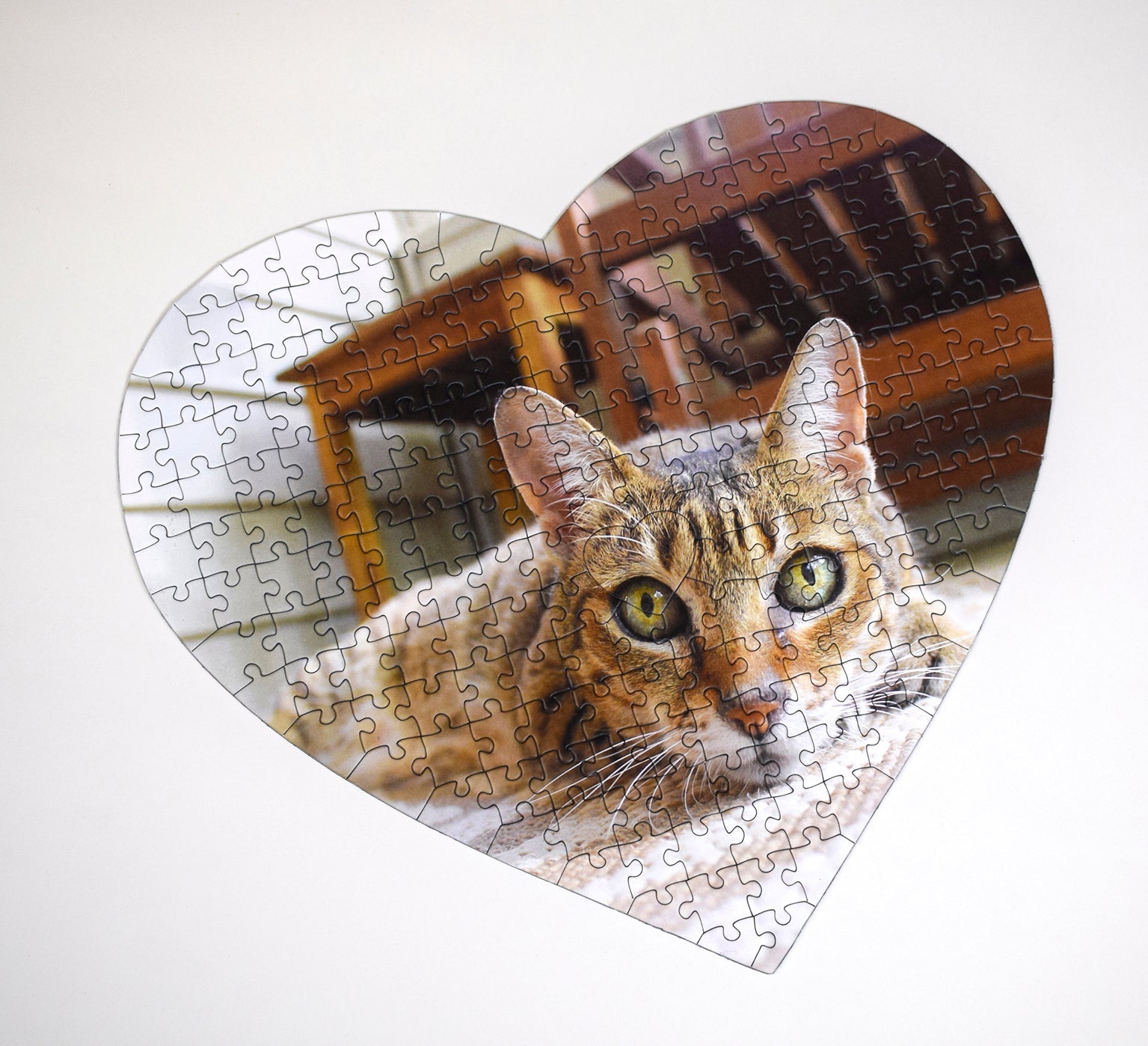 Personalised Heart Shaped Photo Puzzle cat