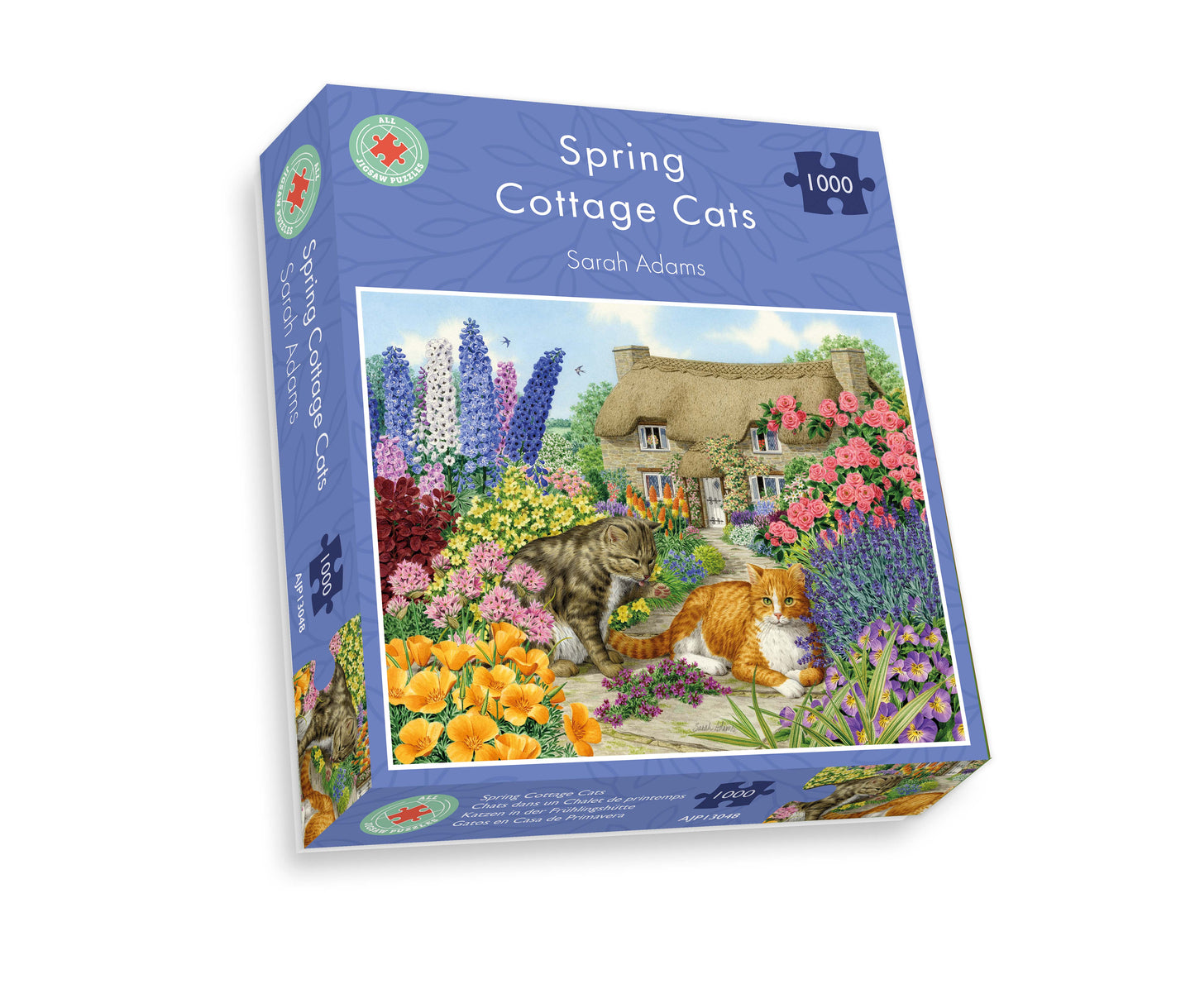 Spring Cottage Cats - Sarah Adams 1000 Piece Jigsaw Puzzle