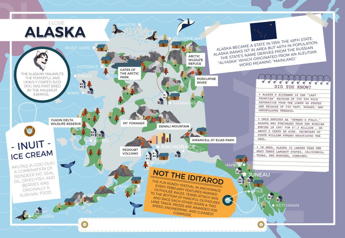 Alaska - I Love My State 400 Piece Personalized Jigsaw Puzzle