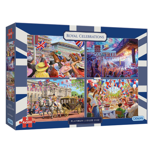 Royal Celebrations 4 x 500 Piece Jigsaw Puzzle Set