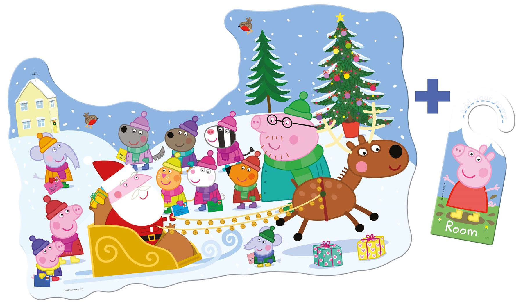 Peppa Pig Christmas 32 piece Jigsaw Puzzle with Door Hanger 1