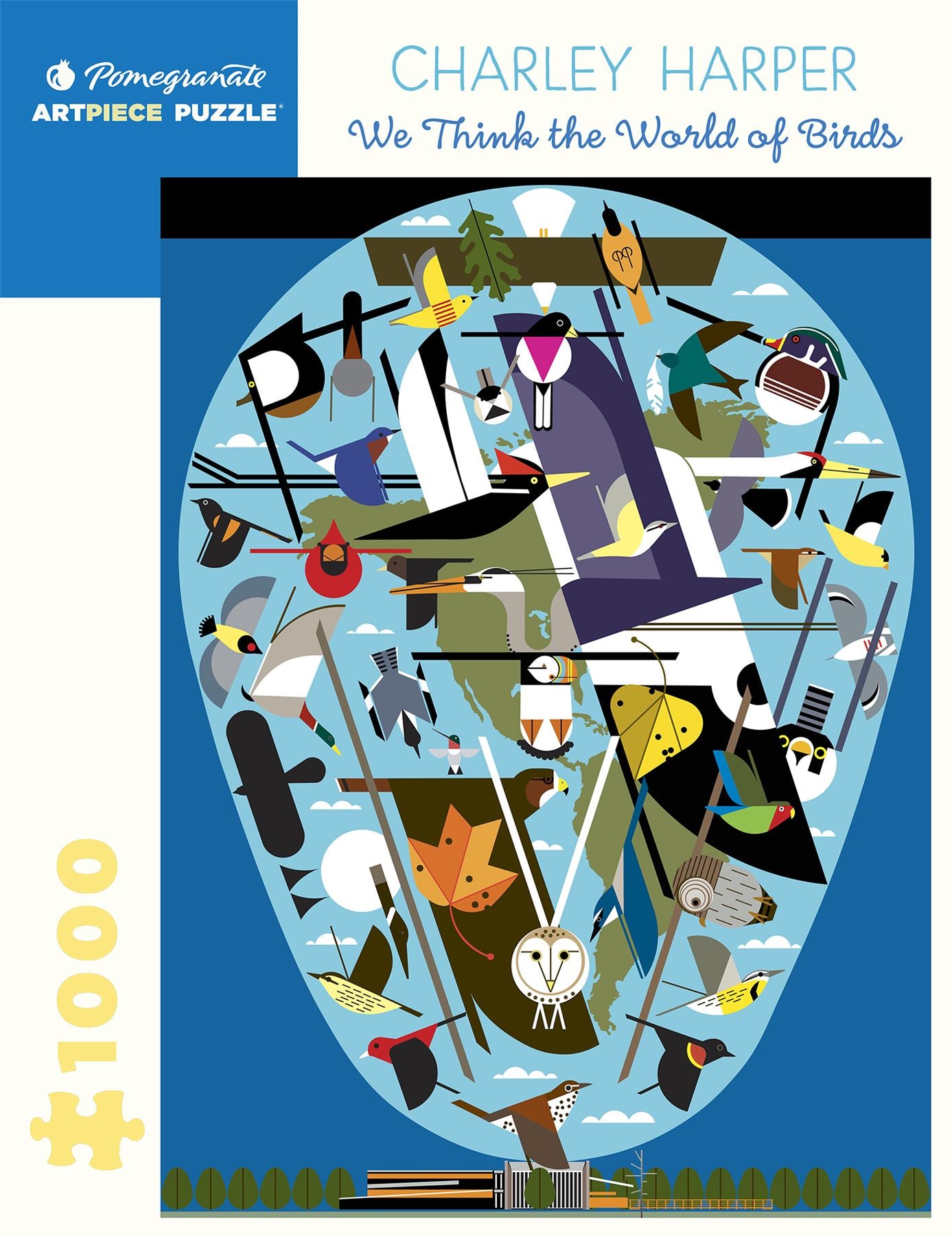 Charley Harper: We Think the World of Birds 1000 Piece Jigsaw