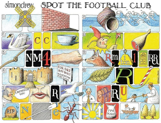Jigsaw Puzzle - Spot The Football Club - Simon Drew - 1000 Or 500 Piece Jigsaw
