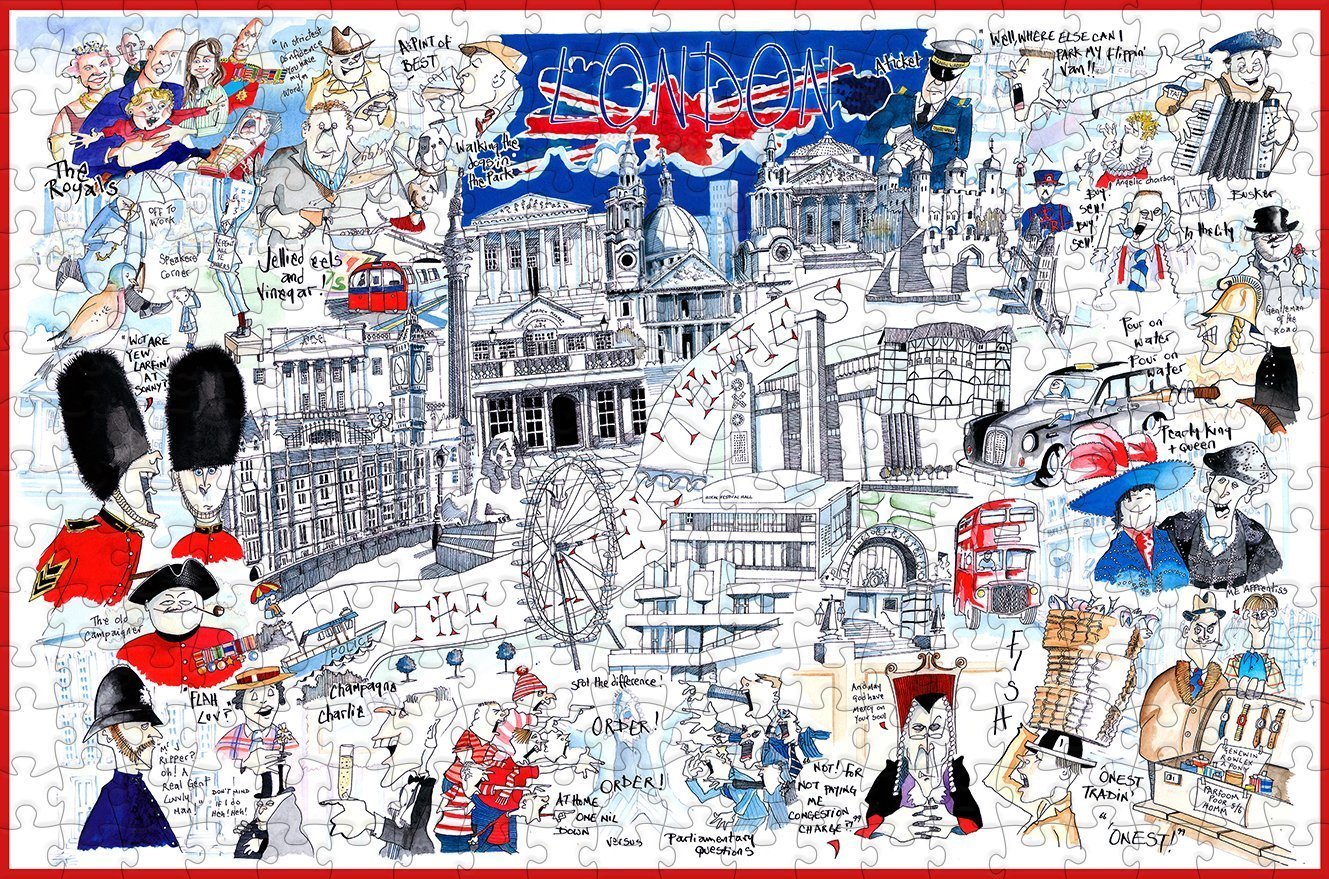 Map of London - Tim Bulmer - 300 Piece Wooden Jigsaw Puzzle