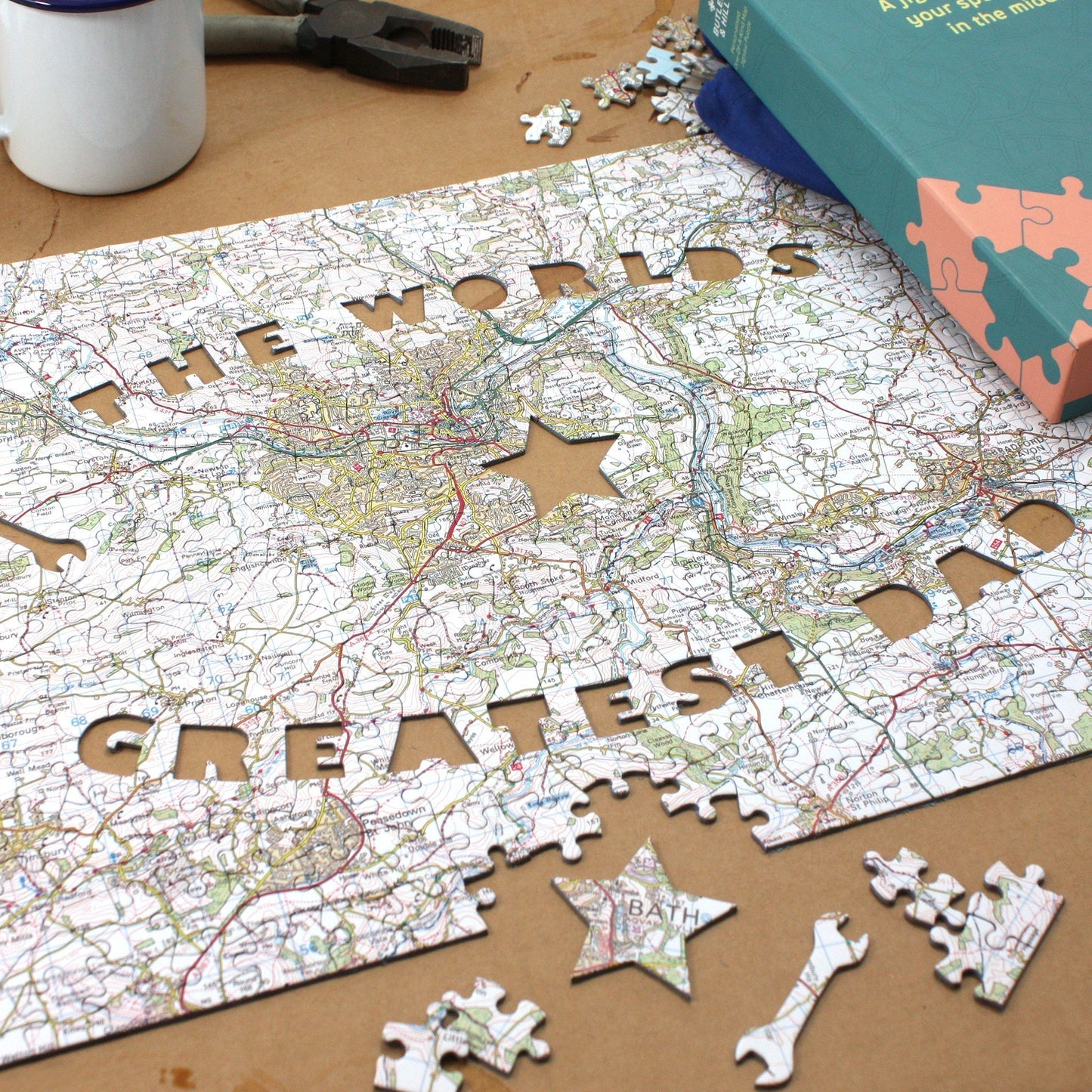 Worldâ€™s Greatest Dad Personalised Map Jigsaw - All Jigsaw Puzzles UK
 - 1