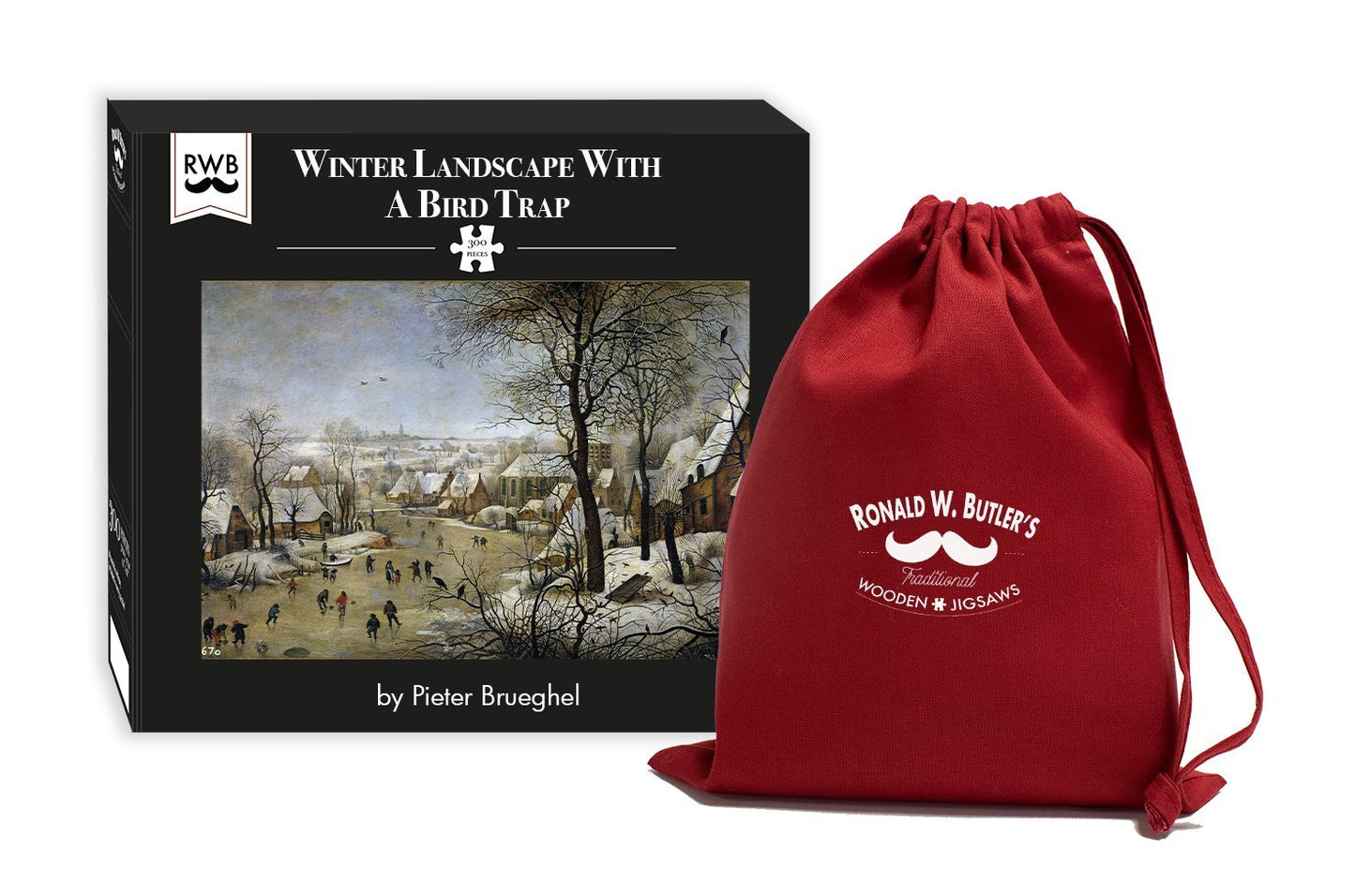 Winter Landscape with a Bird Trap - 300 Piece Wooden Jigsaw Puzzle